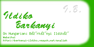 ildiko barkanyi business card